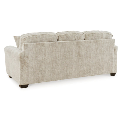 Charlie Sofa, Natural Parchment White Polyester, 2 Pillows, 90 Inch