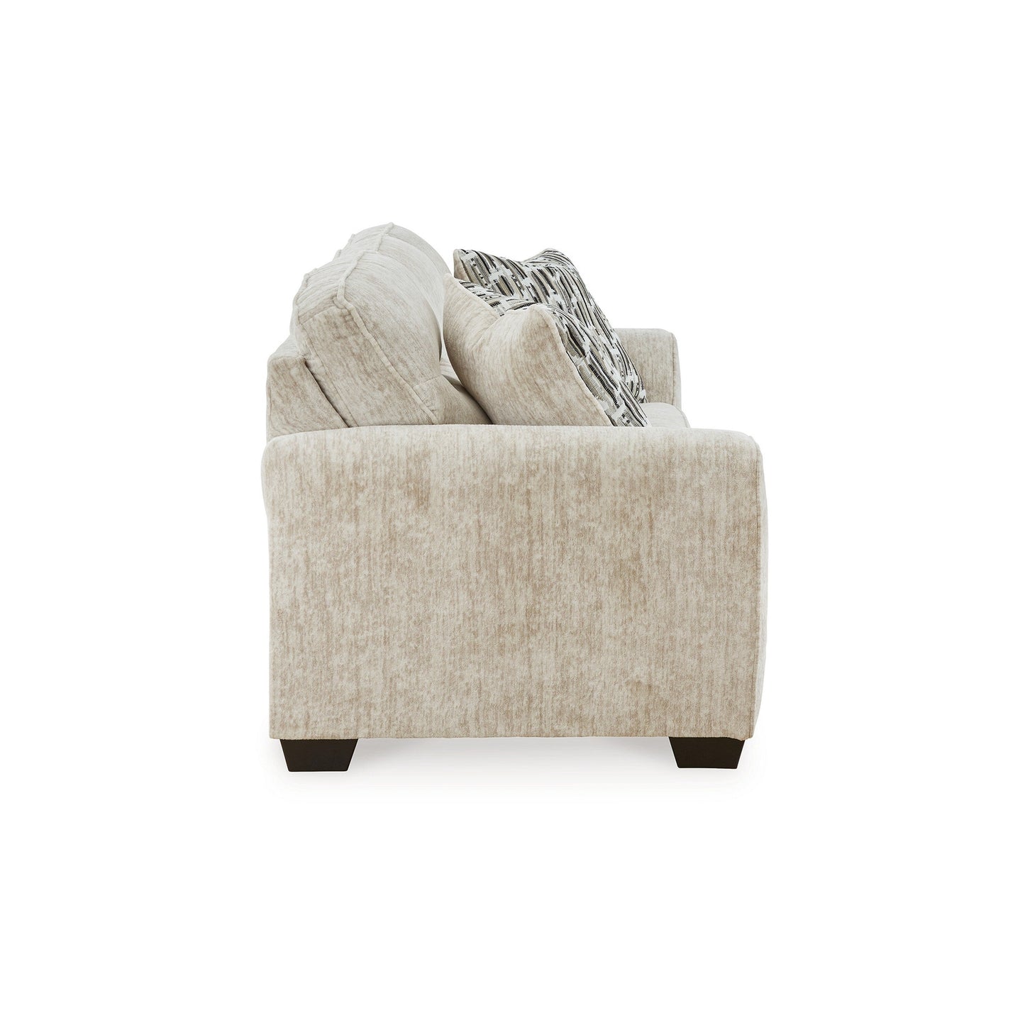 Charlie Sofa, Natural Parchment White Polyester, 2 Pillows, 90 Inch