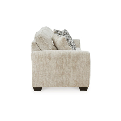 Charlie Sofa, Natural Parchment White Polyester, 2 Pillows, 90 Inch