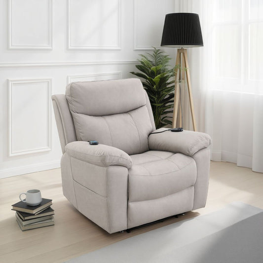 Cheru Power Motion Lift and Recliner Chair with Heated Massage, Gray