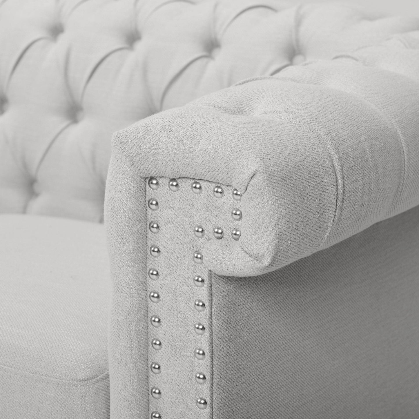 Chesterfield 3-seater Sofa with Button Tufting and Nailheads