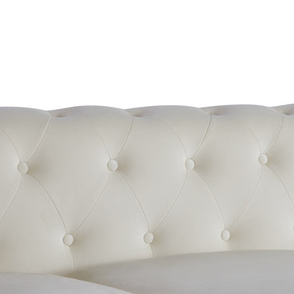 Chesterfield 74.5 Button Tufted Upholstered 3-seater Sofa with Nailheads and Pillows for Living Room