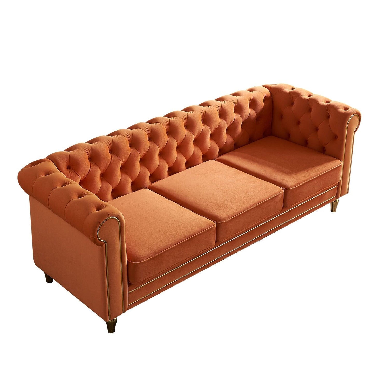 Chesterfield 84.65-inch Velvet Sofa - 30.31 x 31.50 x 84.65