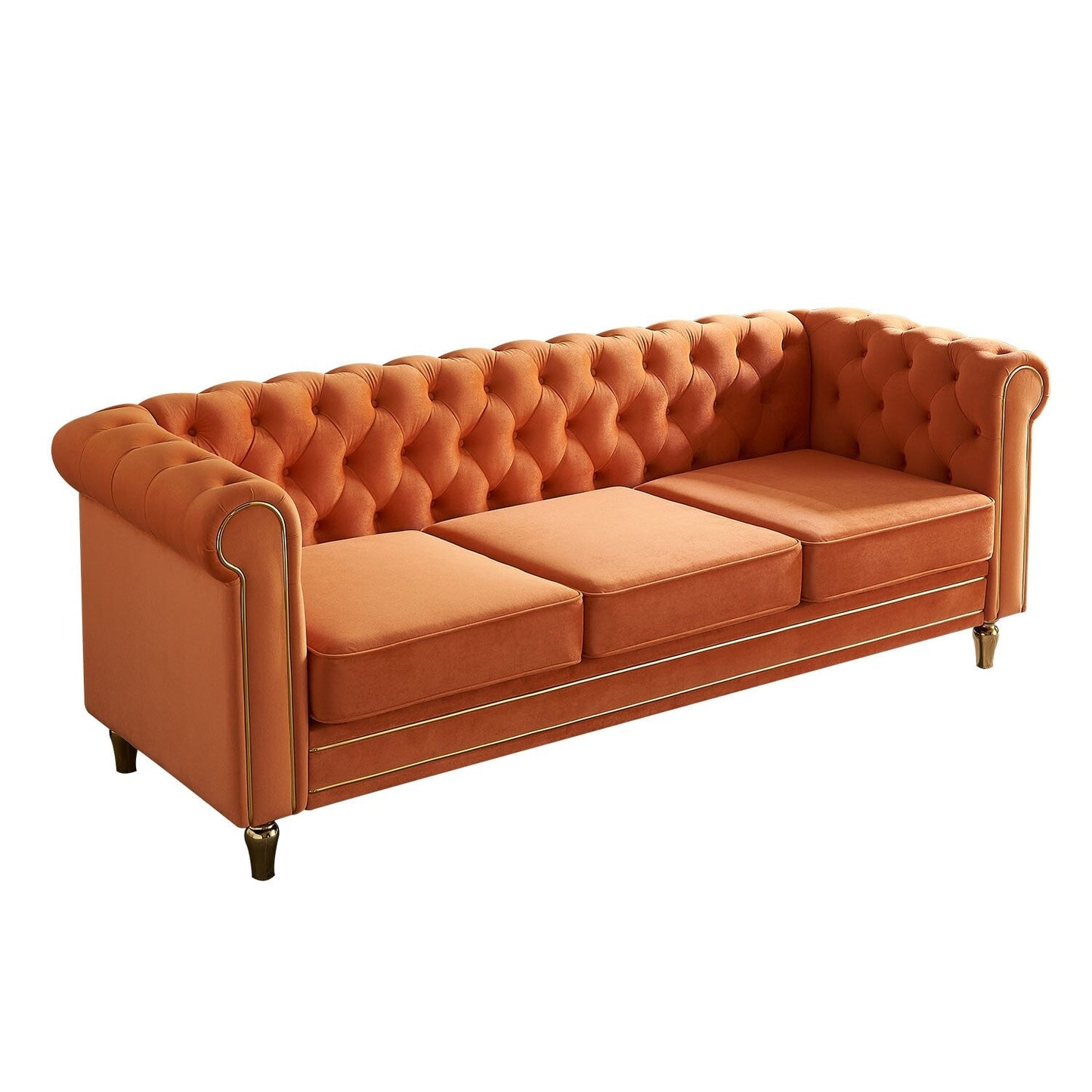 Chesterfield 84.65-inch Velvet Sofa - 30.31 x 31.50 x 84.65