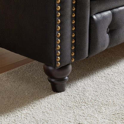 Chesterfield 85.5 Tech Fabric 3-seater Sofa with Cushions