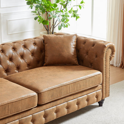 Chesterfield 85.5 Tech Fabric 3-seater Sofa with Cushions