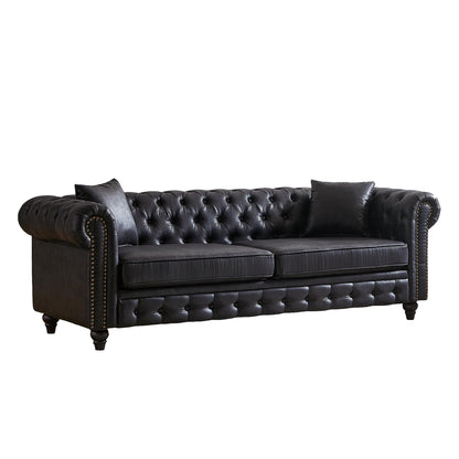 Chesterfield 85.5 Tech Fabric 3-seater Sofa with Cushions