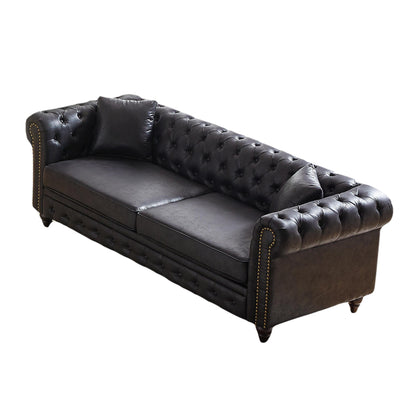 Chesterfield 85.5 Tech Fabric 3-seater Sofa with Cushions