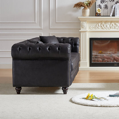 Chesterfield 85.5 Tech Fabric 3-seater Sofa with Cushions