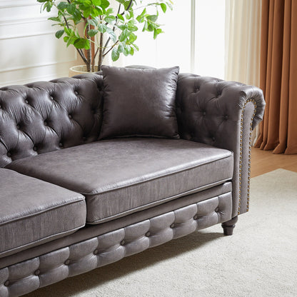 Chesterfield 85.5 Tech Fabric 3-seater Sofa with Cushions