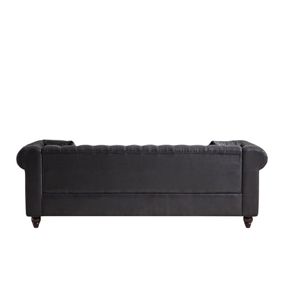Chesterfield 85.5 Tech Fabric 3-seater Sofa with Cushions