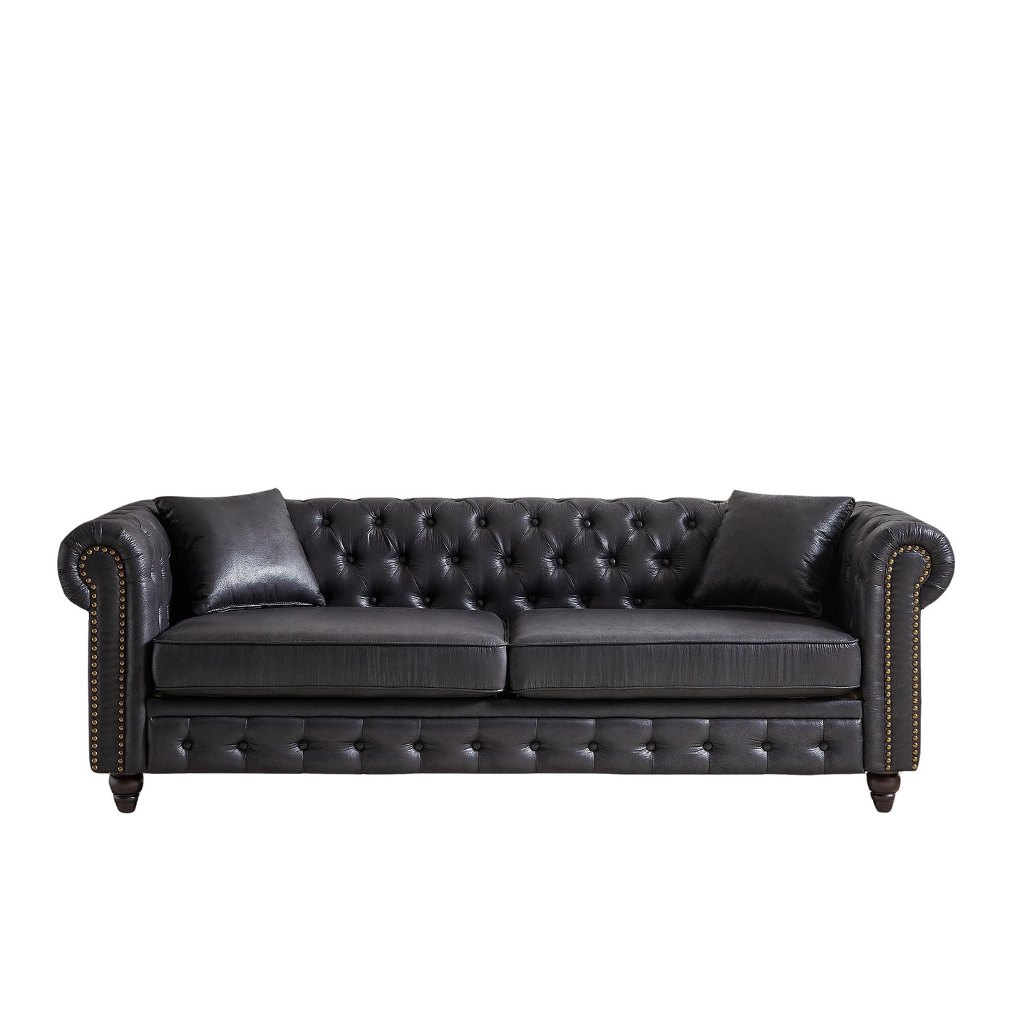 Chesterfield 85.5 Tech Fabric 3-seater Sofa with Cushions