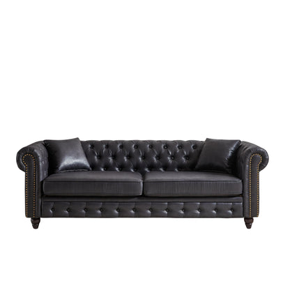 Chesterfield 85.5 Tech Fabric 3-seater Sofa with Cushions