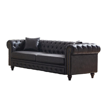 Chesterfield 85.5 Tech Fabric 3-seater Sofa with Cushions