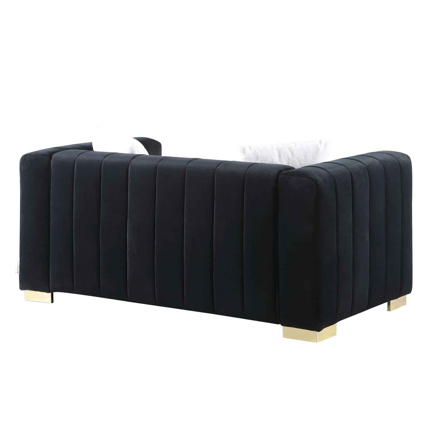 Chesterfield 87.01 Velvet Channel Tufted 3-seater Sofa with Pillows for Living Room
