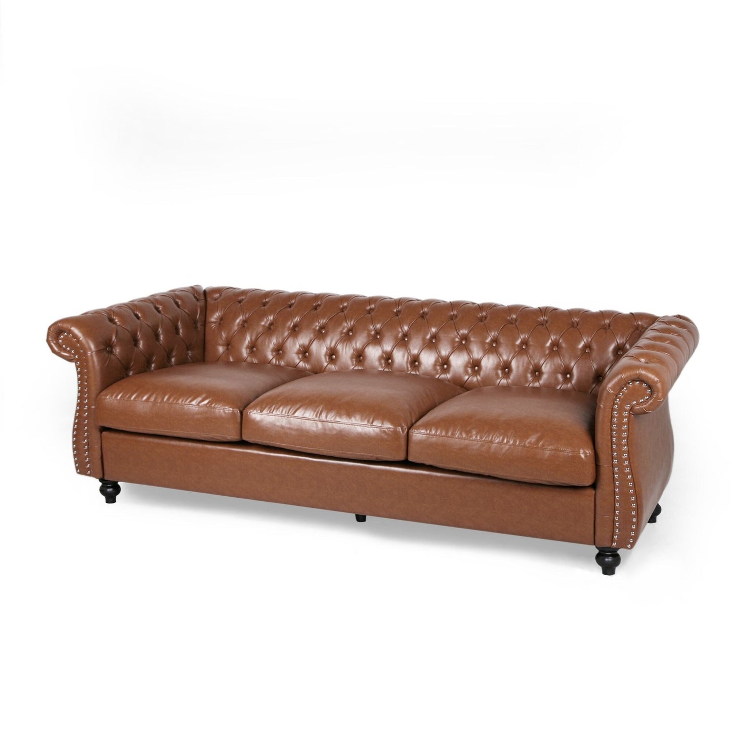 Chesterfield Button Tufted 3-seater Sofa with Nailheads