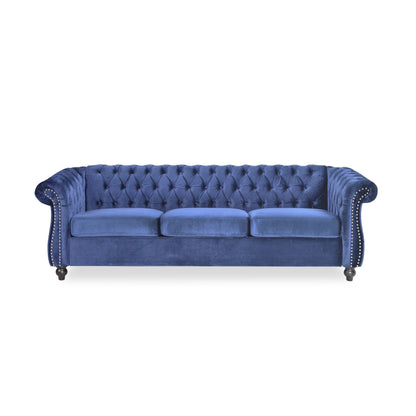Chesterfield Button Tufted 3-seater Sofa with Nailheads
