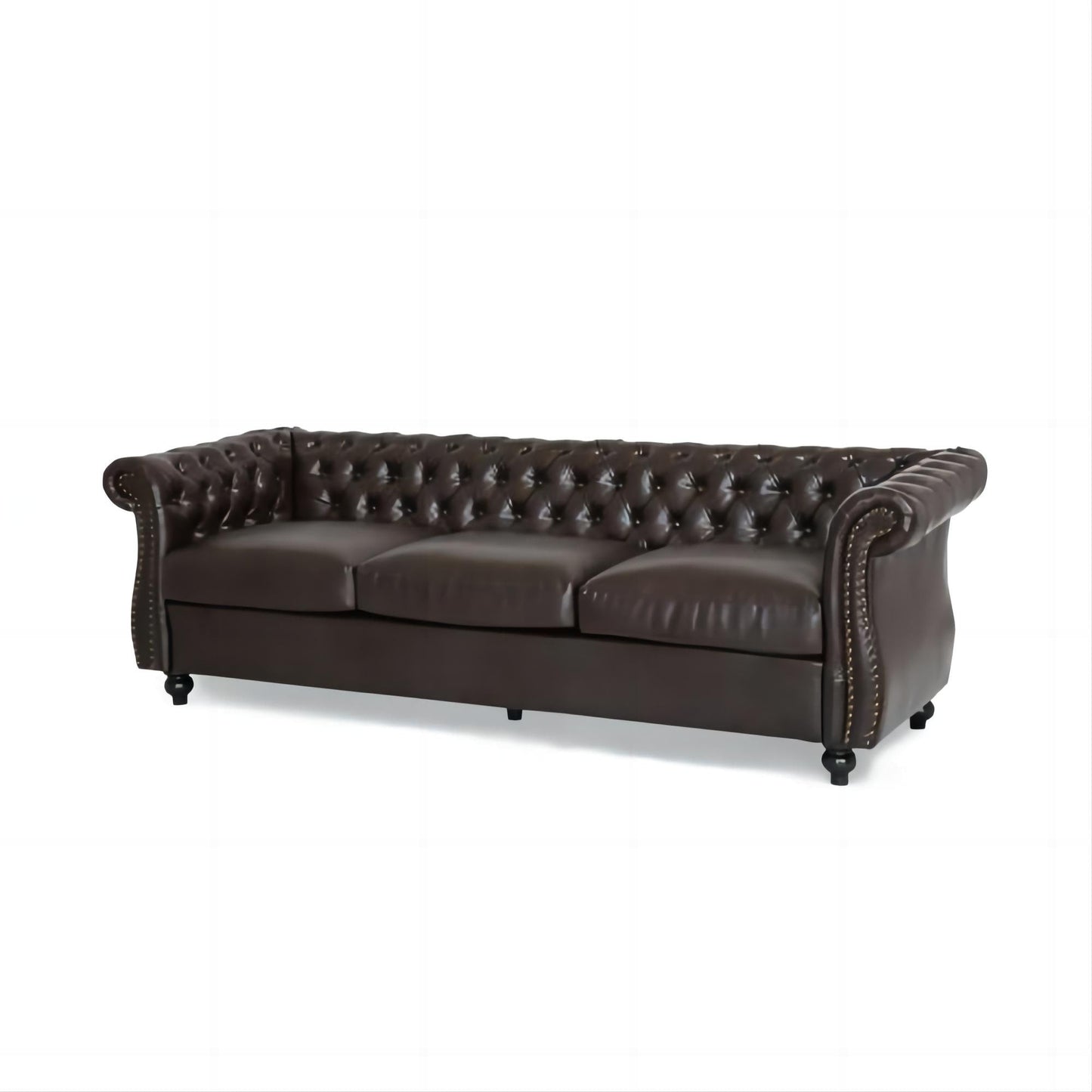 Chesterfield Button Tufted 3-seater Sofa with Nailheads