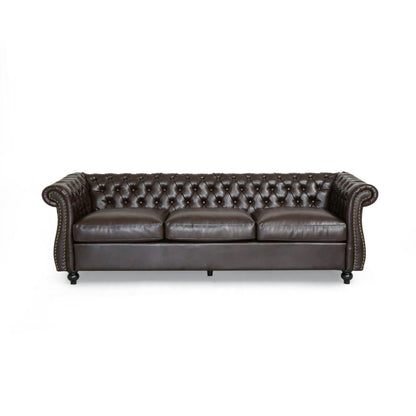 Chesterfield Button Tufted 3-seater Sofa with Nailheads