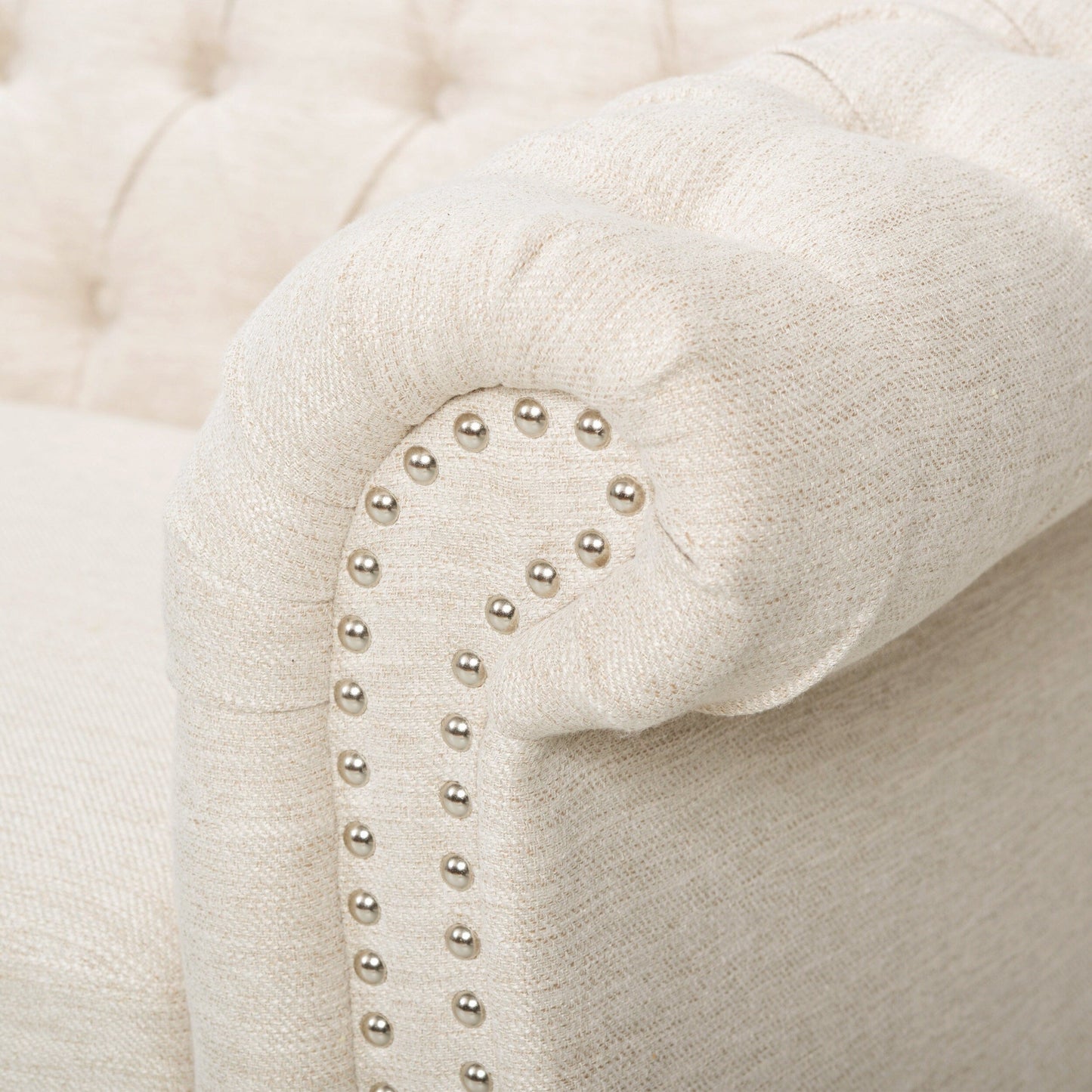 Chesterfield Button Tufted 3-seater Sofa with Nailheads