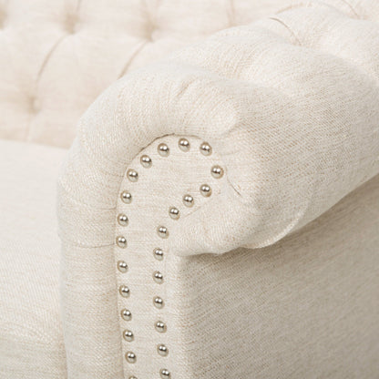 Chesterfield Button Tufted 3-seater Sofa with Nailheads