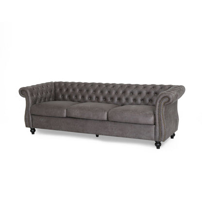 Chesterfield Button Tufted 3-seater Sofa with Nailheads
