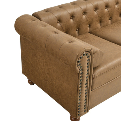 Chesterfield Button Tufted 3-seater Sofa with Nailheads