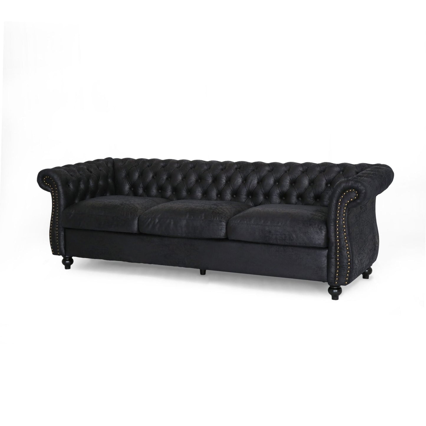 Chesterfield Button Tufted 3-seater Sofa with Nailheads