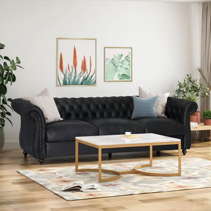 Chesterfield Button Tufted 3-seater Sofa with Nailheads