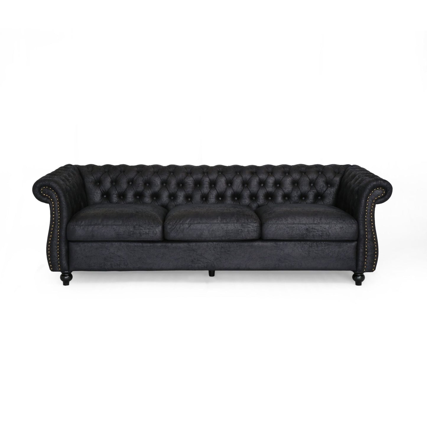 Chesterfield Button Tufted 3-seater Sofa with Nailheads