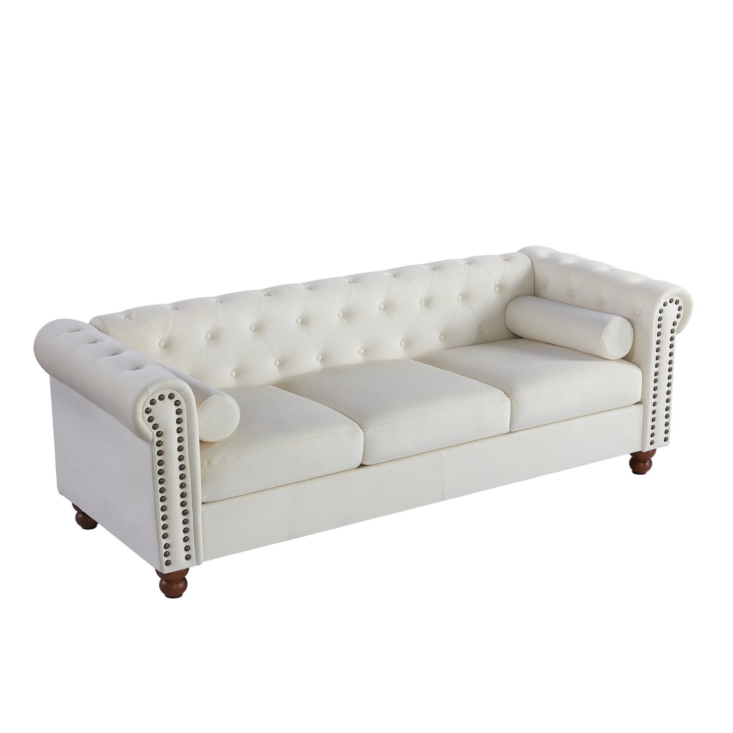 Chesterfield Button Tufted 3-seater Sofa with Nailheads