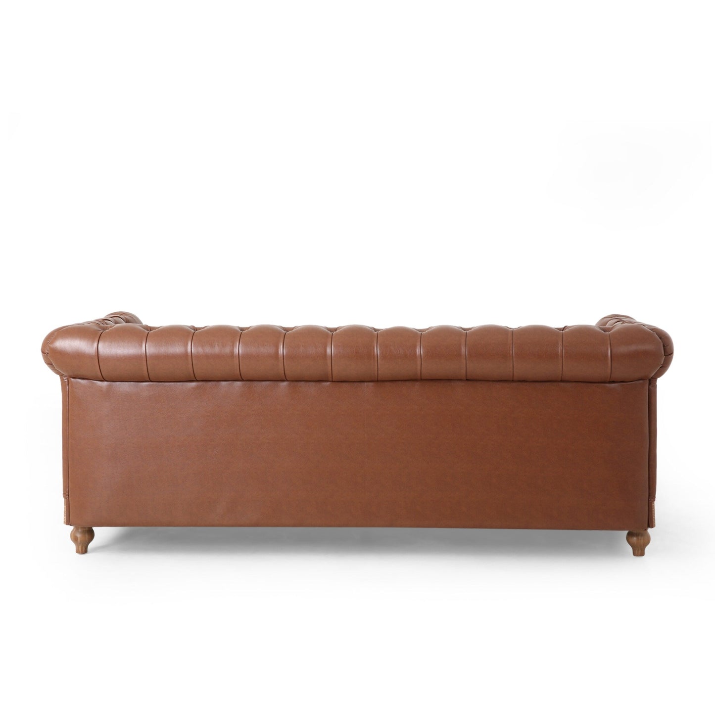 Chesterfield Faux Leather 3-seater Sofa with Nailheads