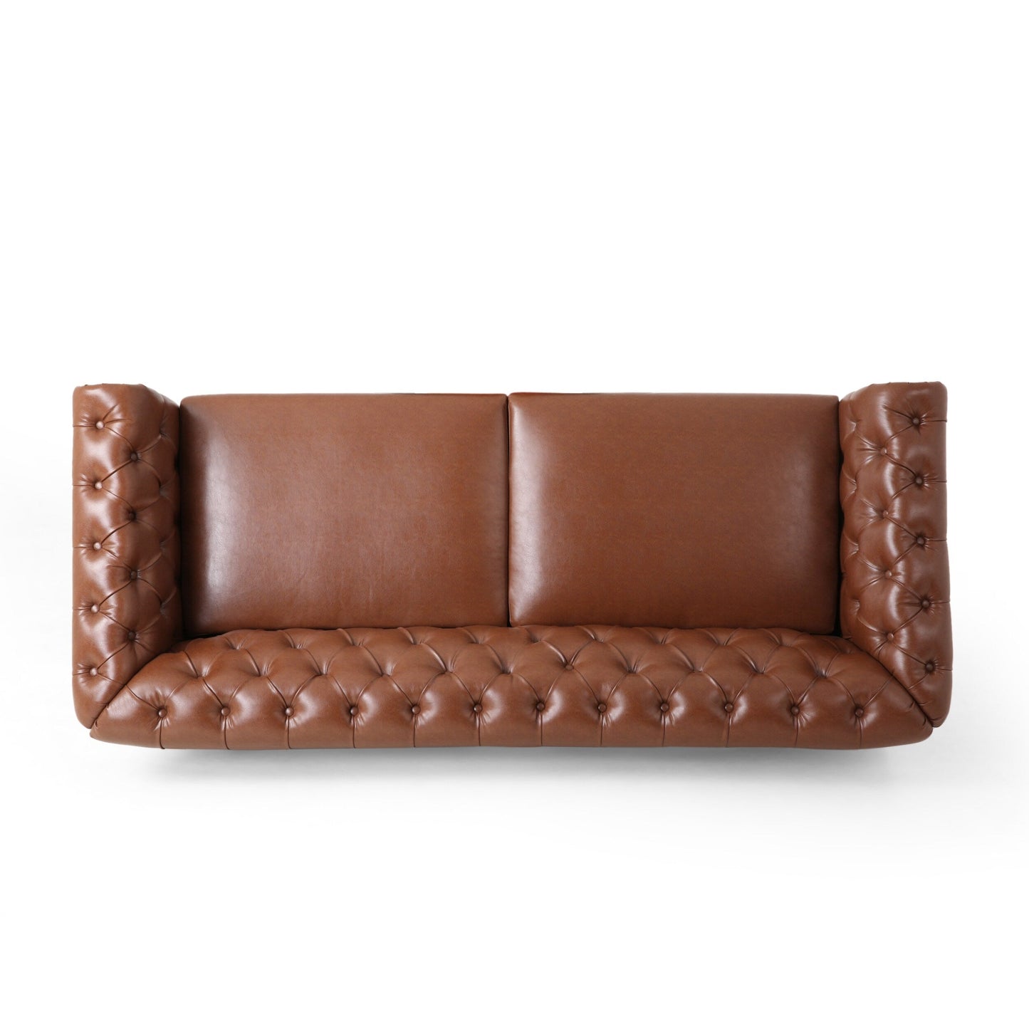 Chesterfield Faux Leather 3-seater Sofa with Nailheads