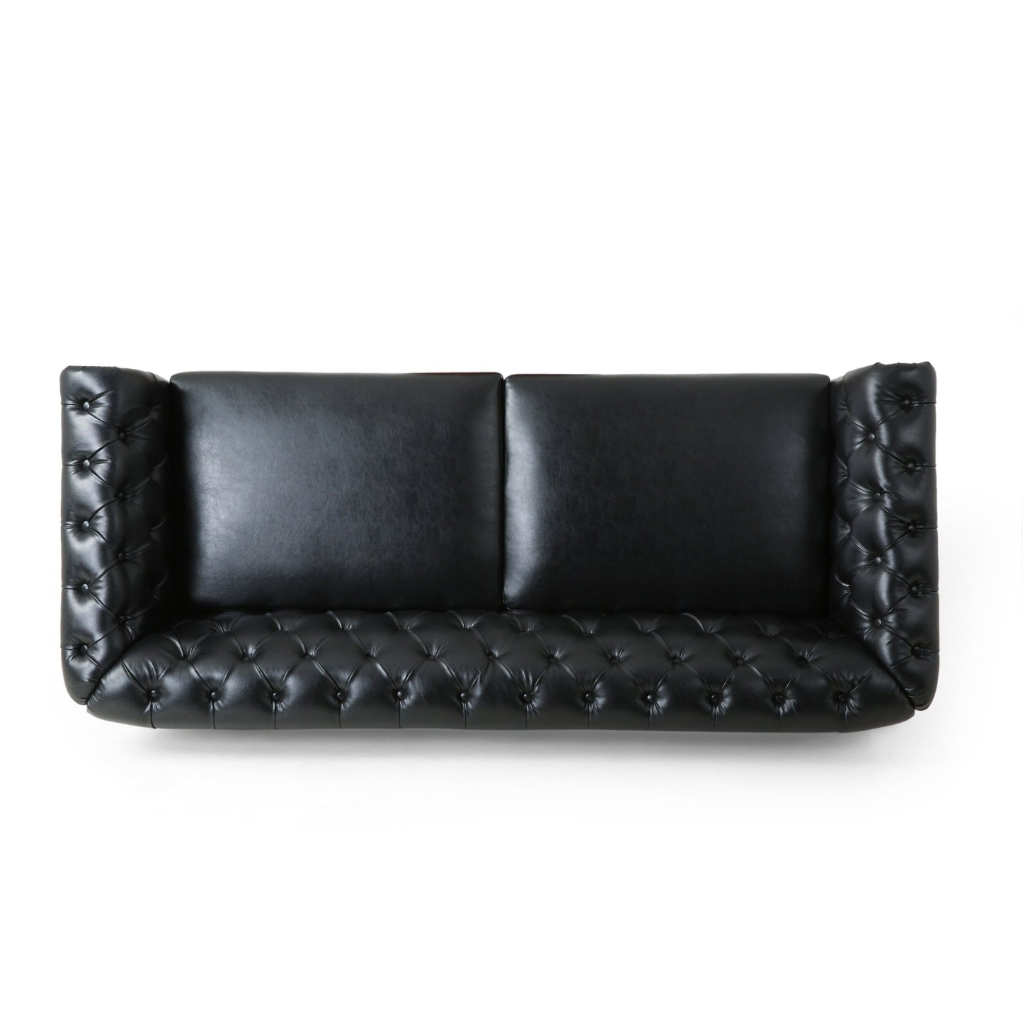 Chesterfield Faux Leather 3-seater Sofa with Nailheads