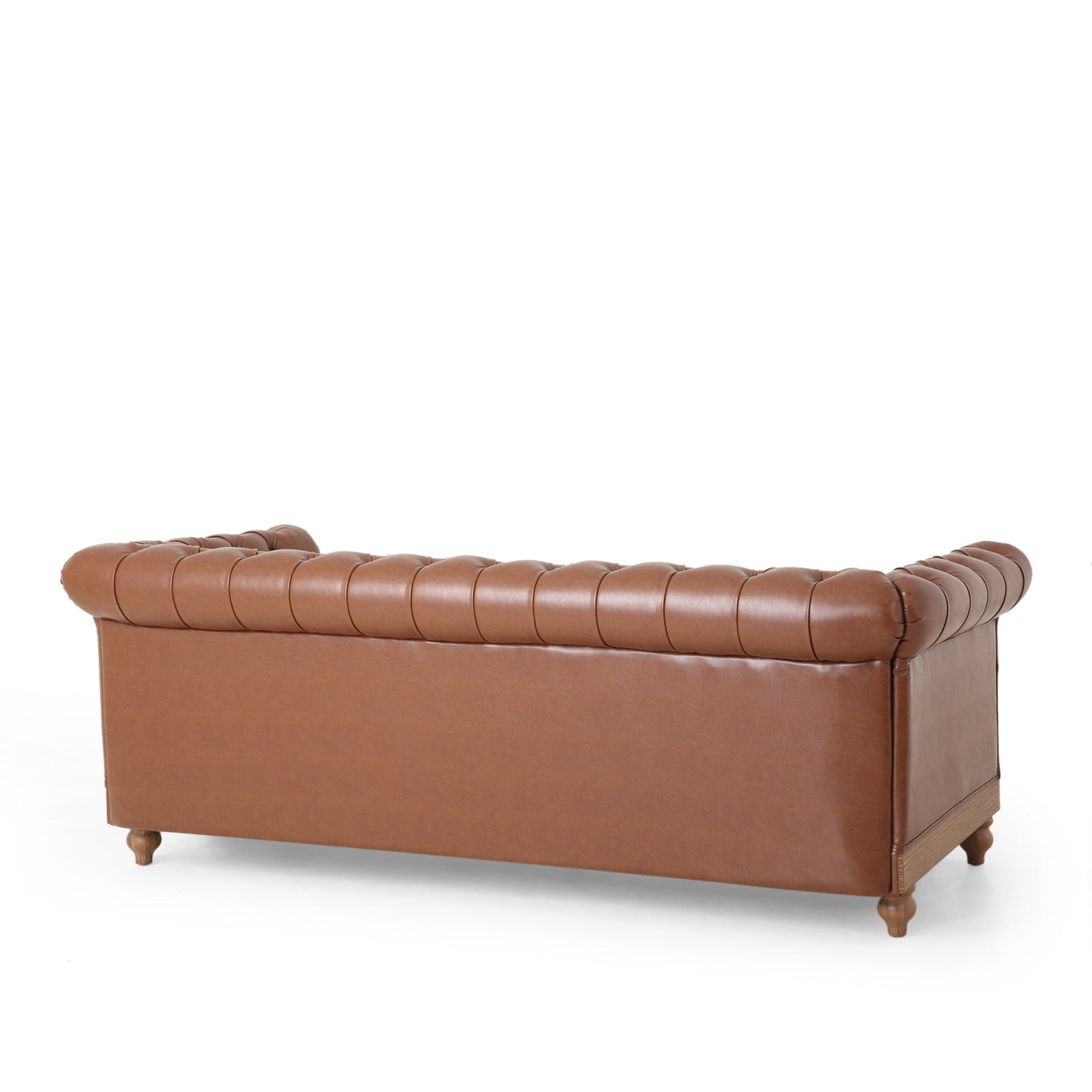 Chesterfield Faux Leather 3-seater Sofa with Nailheads