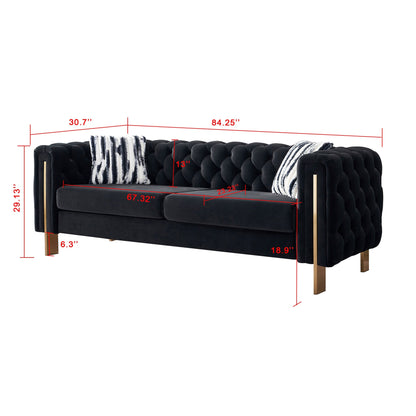Chesterfield Modern Tufted Velvet Living Room Sofa