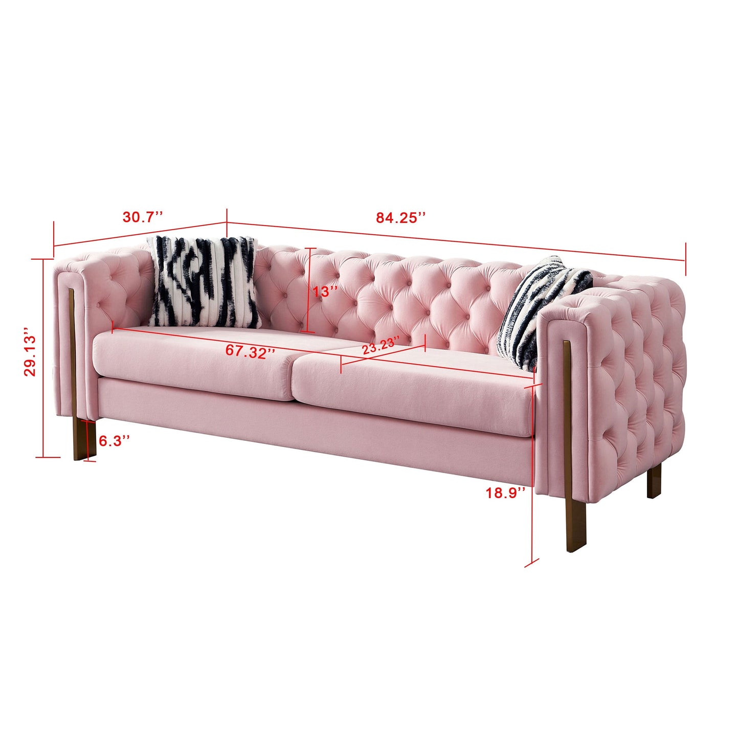 Chesterfield Modern Tufted Velvet Living Room Sofa
