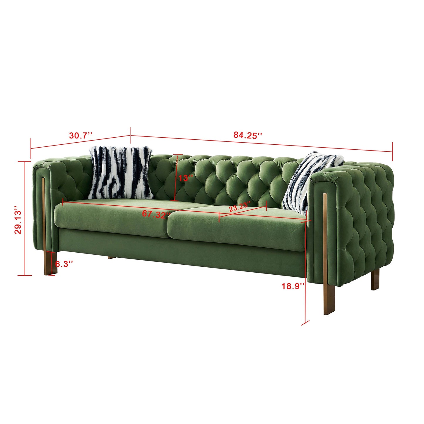 Chesterfield Modern Tufted Velvet Living Room Sofa