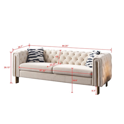 Chesterfield Modern Tufted Velvet Living Room Sofa