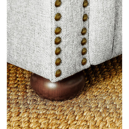 Chesterfield Sofa Tufted Upholstered PU 3-Seater Sofa Scrolled Arms with Nailhead Decoration