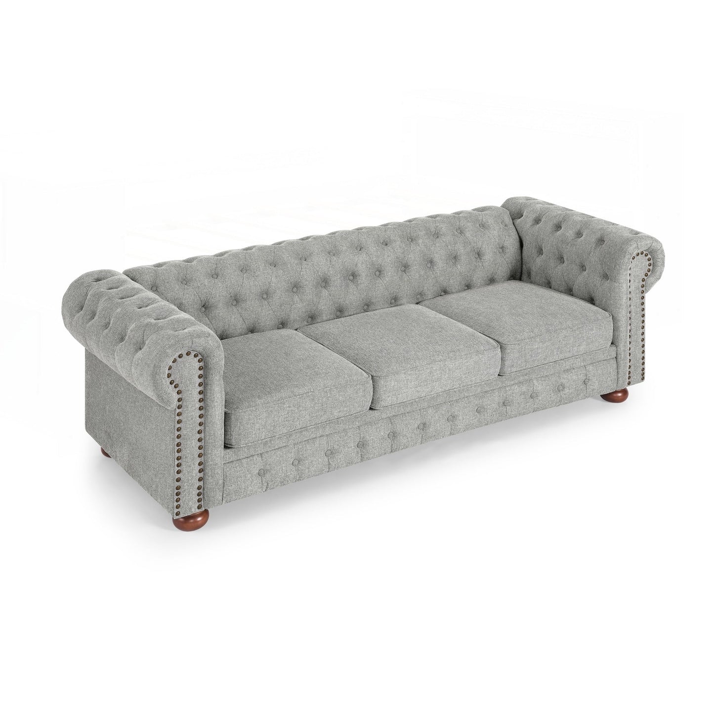 Chesterfield Sofa Tufted Upholstered PU 3-Seater Sofa