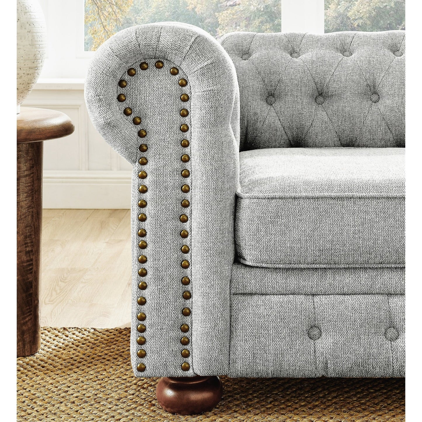 Chesterfield Sofa Tufted Upholstered PU 3-Seater Sofa