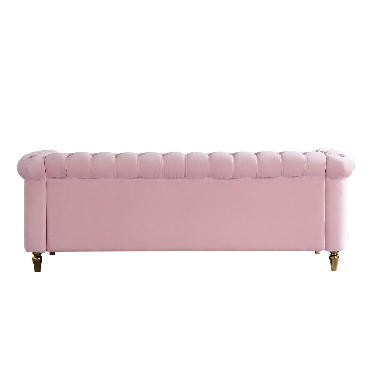 Chesterfield Velvet Sofa with Gold Strip Trim