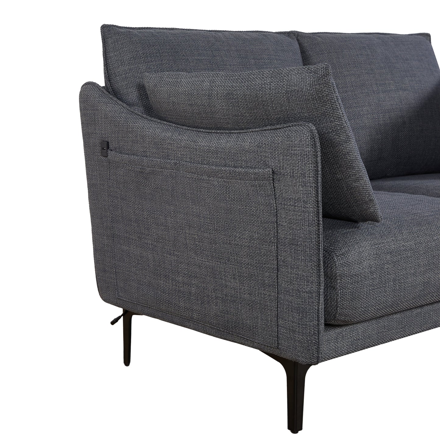 Christopher Knight Home - 2-Seater Sofa with Metal Legs & Pillows