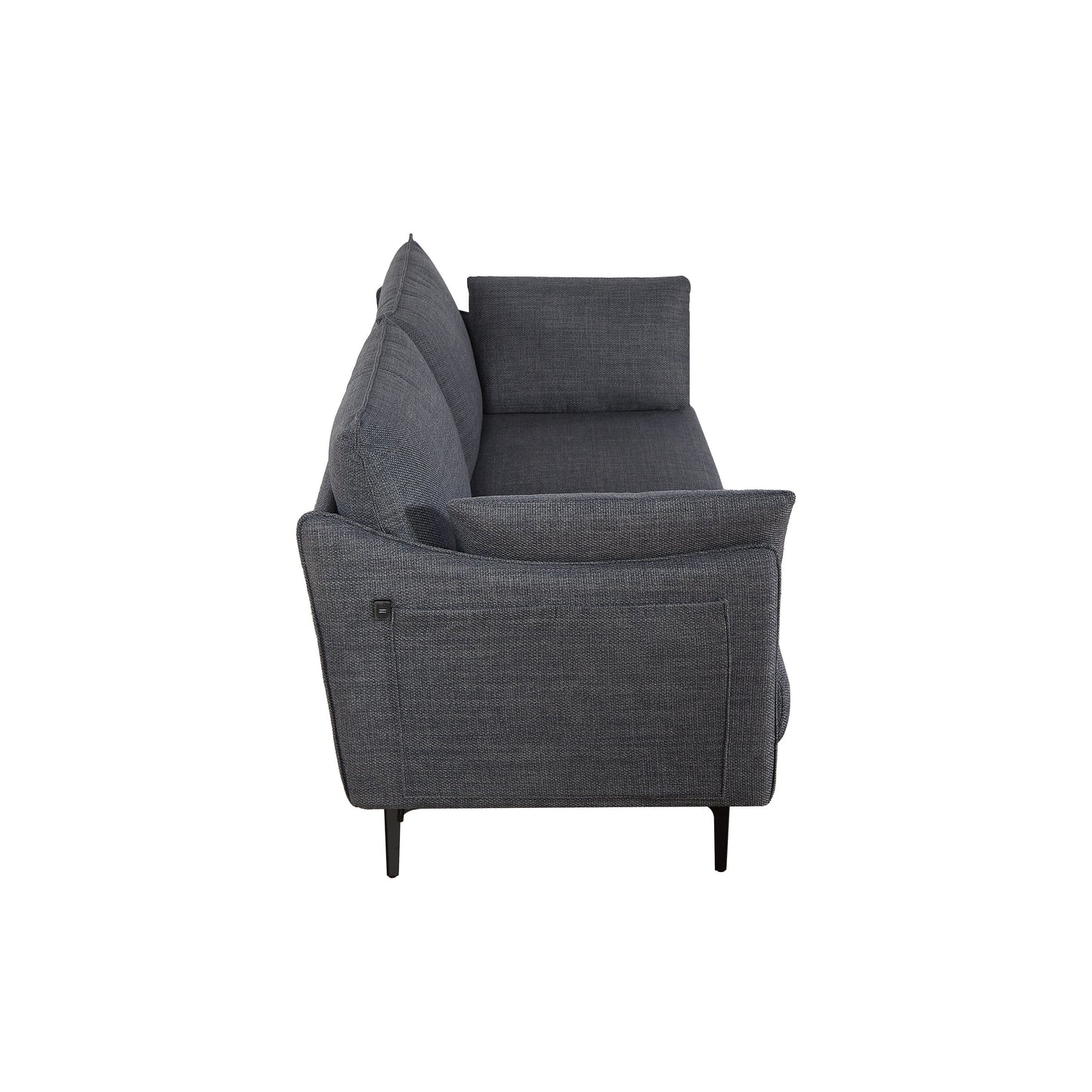 Christopher Knight Home - 2.5-Seater Sofa with USB Charging Port & Metal Legs