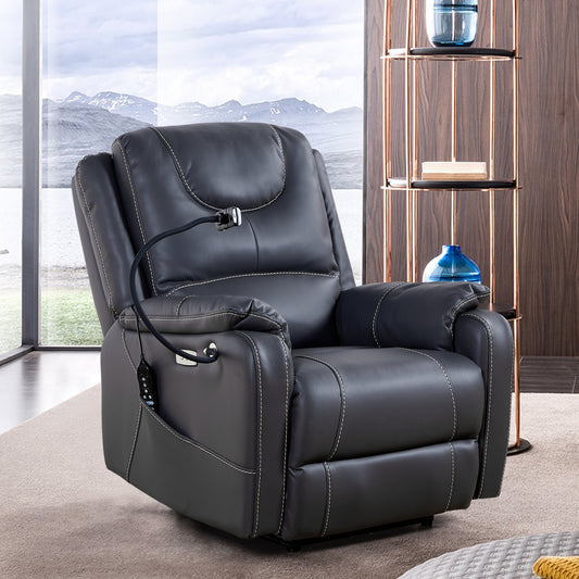 Christopher Knight Home - Liyasi Zero Gravity Power Recliner with Massage, Heating, USB Charging & Phone Holder