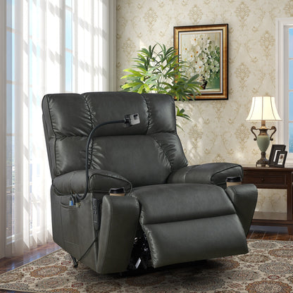 Christopher Knight Home - Power Lift Recliner Chair with Dual Motors, Massage, Heat, Cup Holders & Adjustable Phone Holder