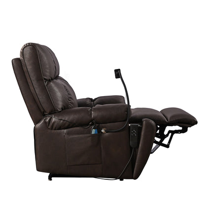Christopher Knight Home - Power Lift Recliner Chair with Dual Motors, Massage, Heat, Cup Holders & Adjustable Phone Holder