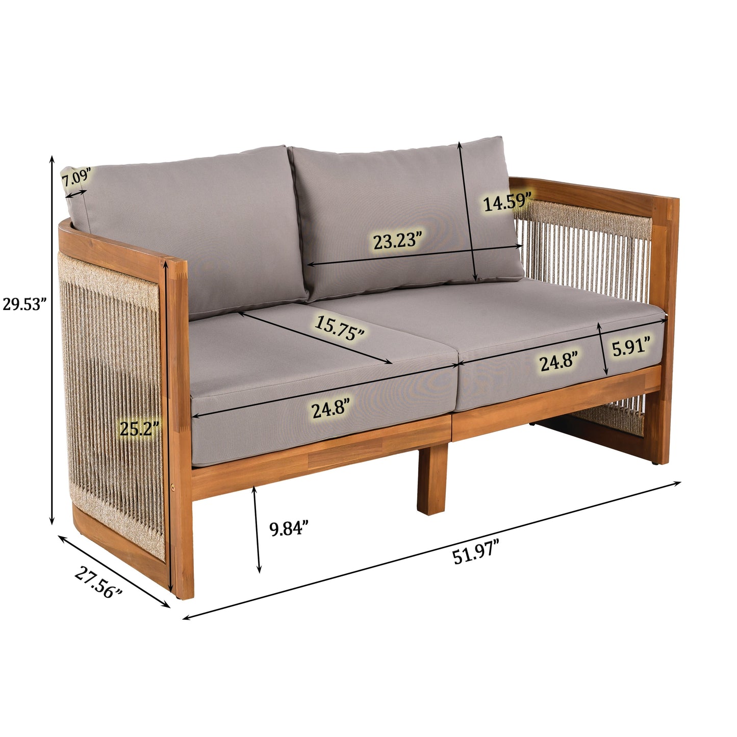 Christopher Knight Home- Sophia 4-piece Acacia Wood Outdoor Conversation Set
