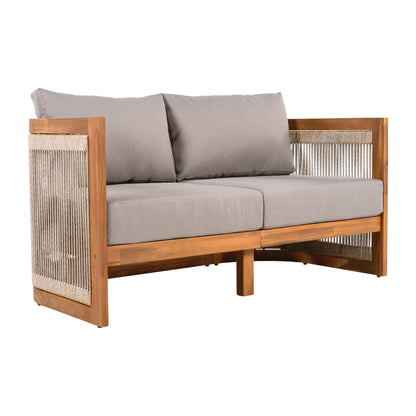 Christopher Knight Home- Sophia 4-piece Acacia Wood Outdoor Conversation Set
